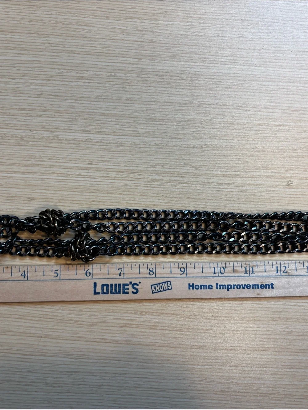 J. Crew Two Tone Knotted Double Strand Chain Necklace Gunmetal Gold Curb Link